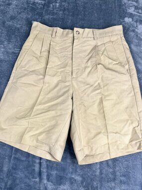 Firethorn Mens Brown Pleated Front Shorts 32